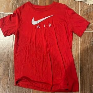 Nike AIR Boys Red Shirt with Logo Size Large
